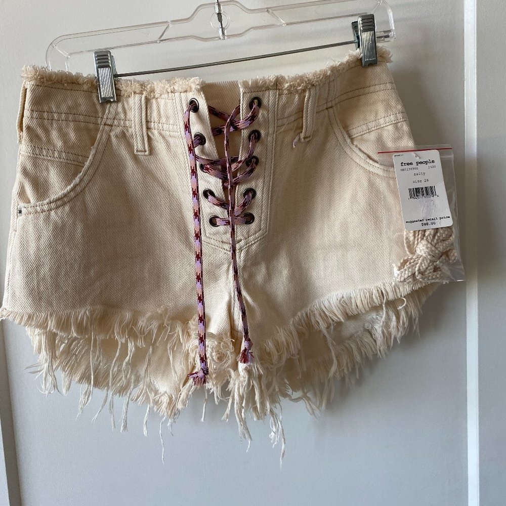 Free People Cutoff Denim Shorts Salty Tan - 26